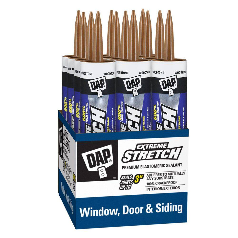 DAP Extreme Stretch 10.1 oz. Woodstone Premium Crackproof Elastomeric Sealant (12-Pack) 7079818706