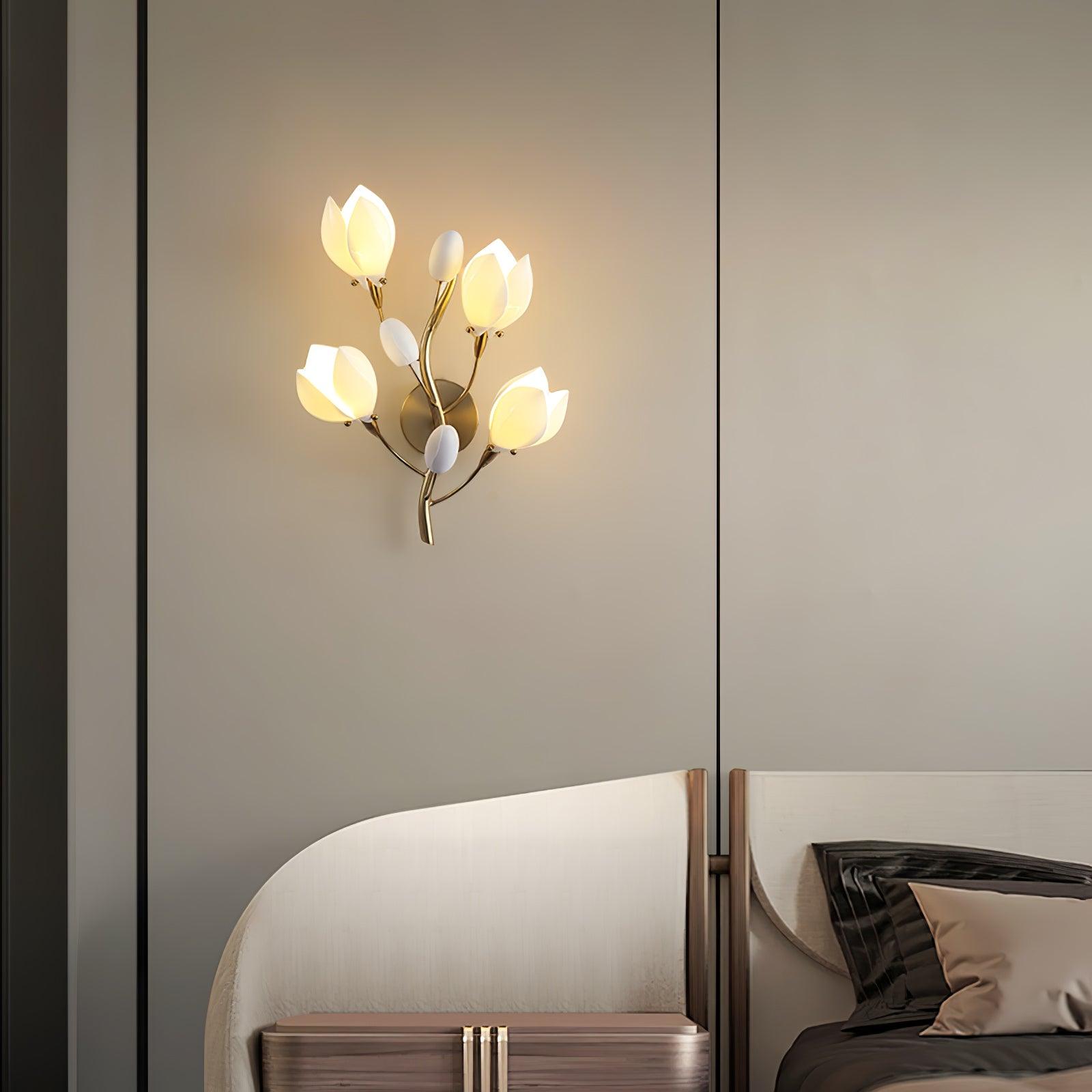 Porcelain Magnolia Wall Lamp