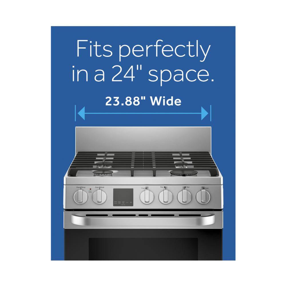 Haier 24 in. 2.9 cu. ft. Gas Range with Convection Oven in Stainless Steel QGAS740RMSS