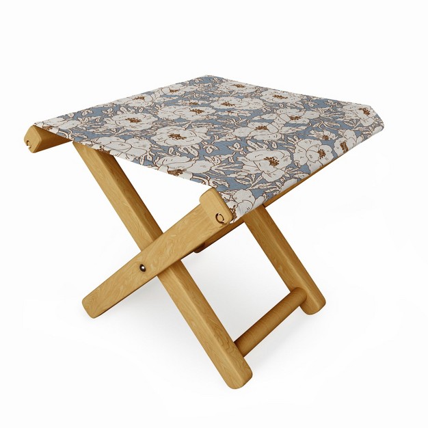 Holli Zollinger Indra Poppy Denim Folding Stool Deny Designs