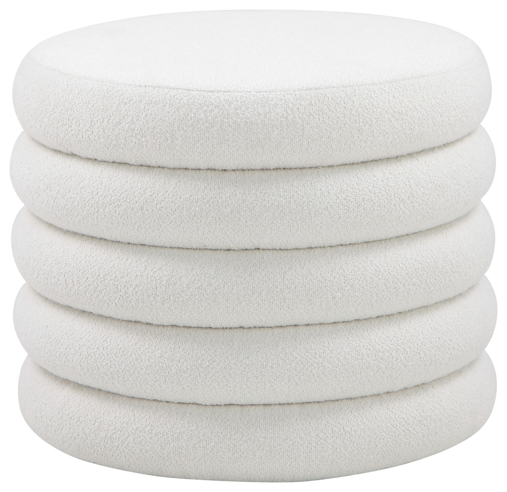 Fold Ottoman  Ivory Boucle   Contemporary   Footstools And Ottomans   by American Home Classic Inc.  Houzz