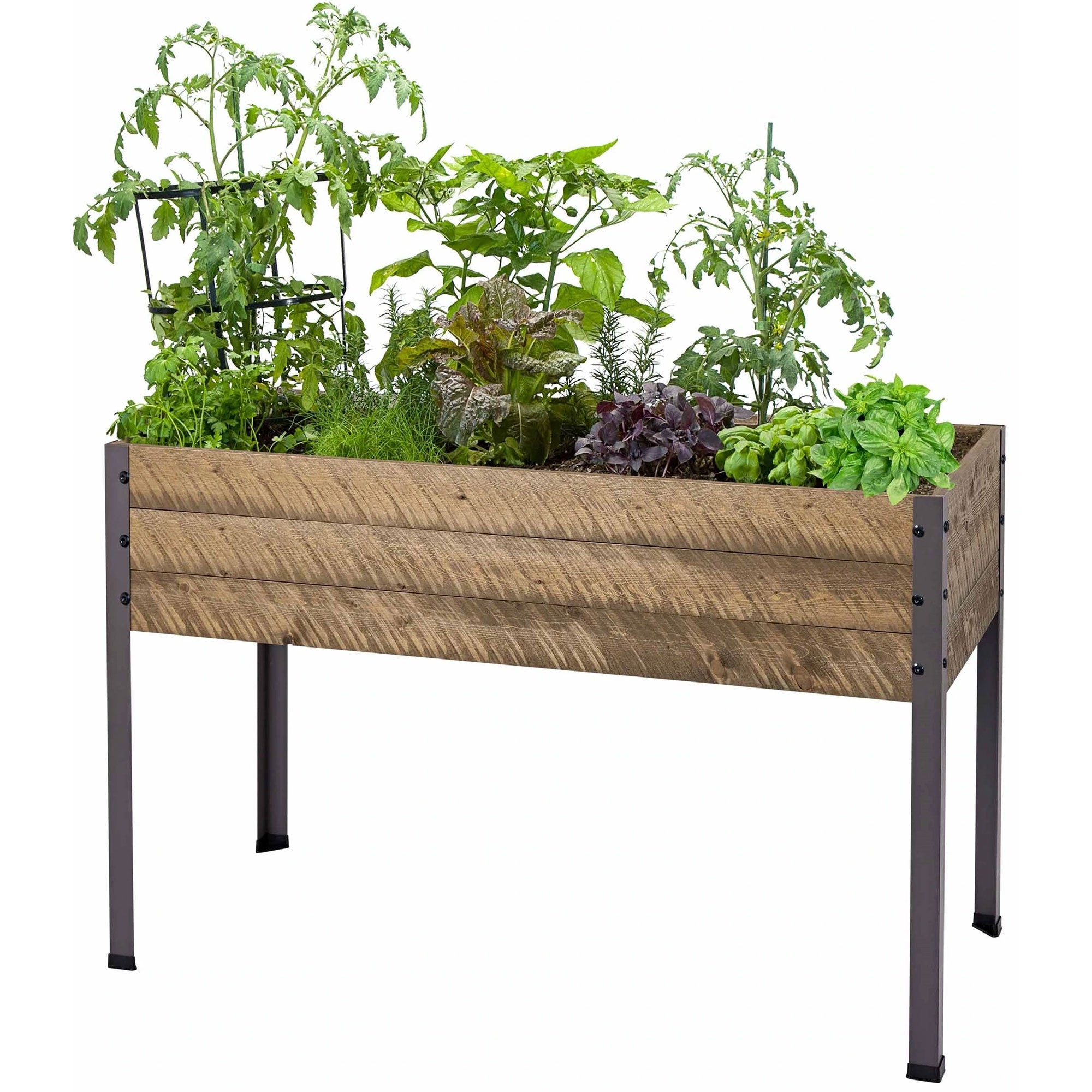 CedarCraft Elevated Spruce Deck Patio Planter 21"L x 47"W x 30"H, Brown