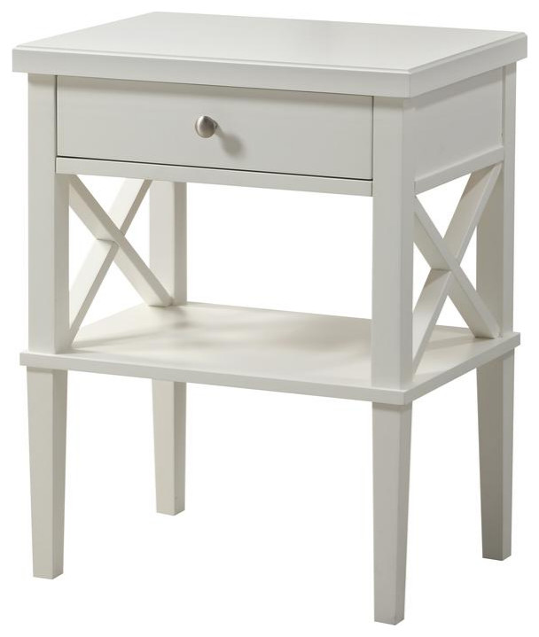 Marta White Nightstand   Contemporary   Accent Chests And Cabinets   by BisonOffice  Houzz