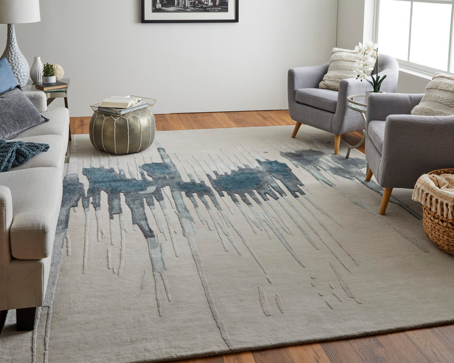 Ramiro Abstract Hand Tufted Blue / Multi Color Rug