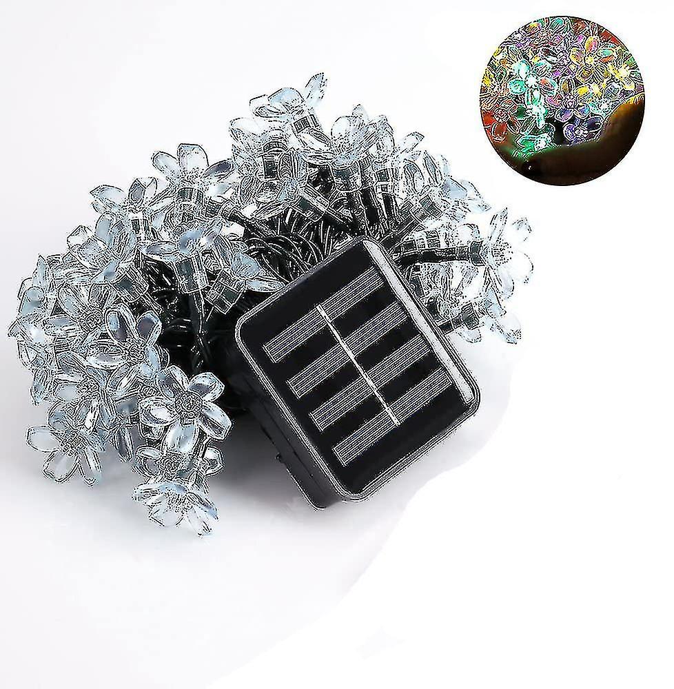 Solar Flower Lights， 7m 50 Led Colorful Waterproof Solar String Lights For Garden， Balcony， Terrace， Christmas， Wedding