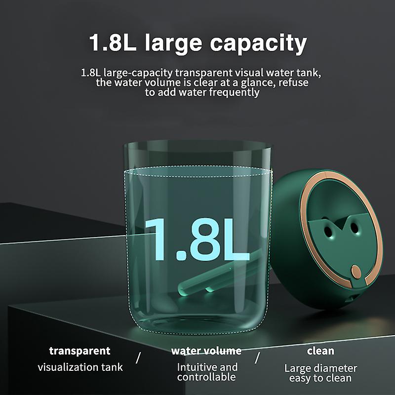 1800ml Air Humidifier Usb Cool Mist Humidifier 3 Modes Aroma Diffuser Purifier With Colorful Night Light For Home Bedroom Baby