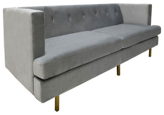 Rendon Velvet Sofa Gray   Modern   Sofas   by Virgil Stanis Design  Houzz