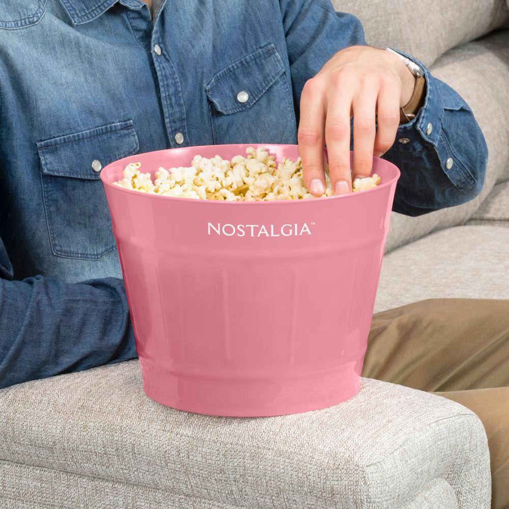 Nostalgia 1040 W 2 oz. Coral Hot Air Popcorn Machine with Bucket APHBKT8CRL