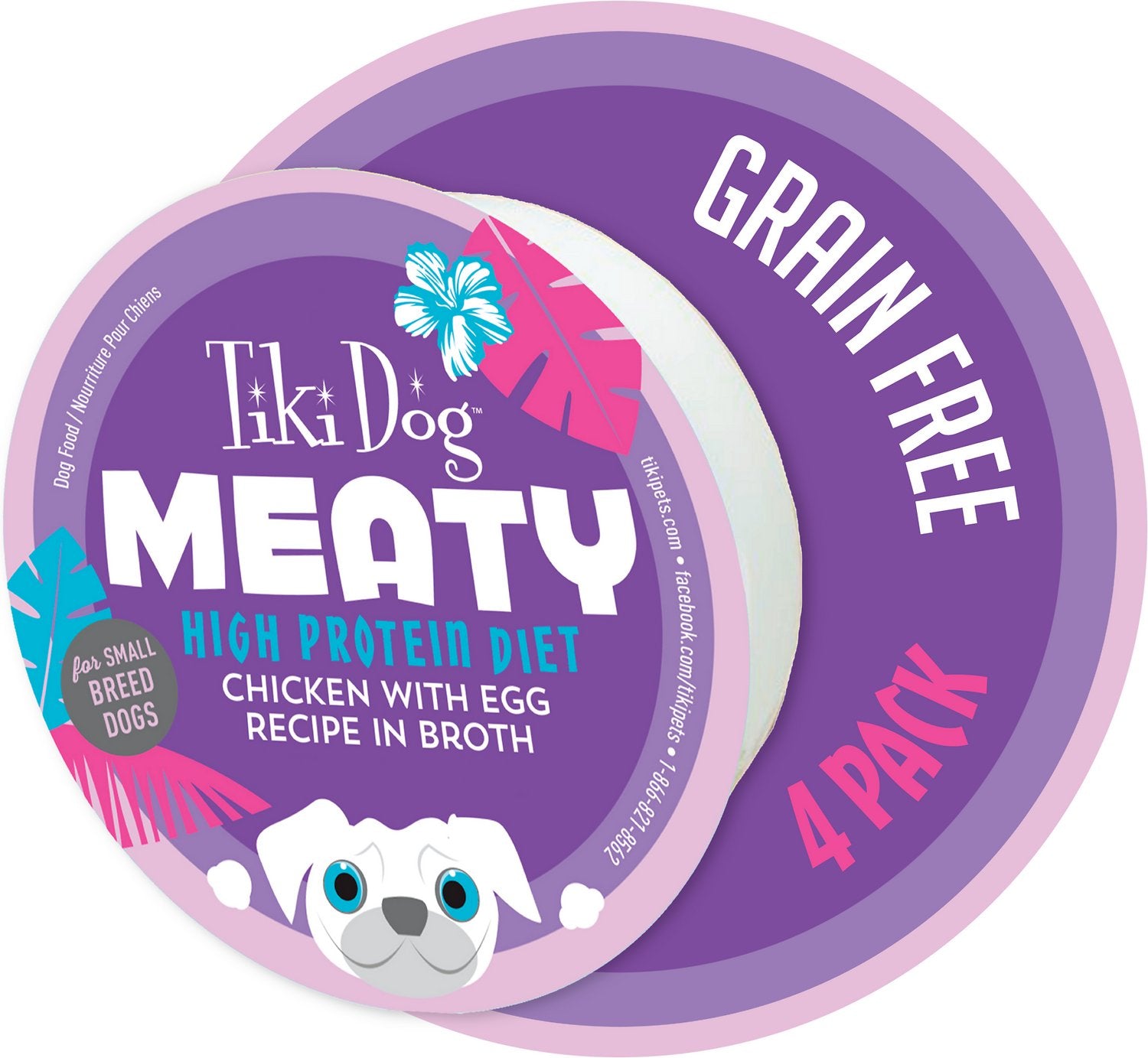 Tiki Dog Meaty High Protein Diet Chicken With Egg Recipe in Broth Grai