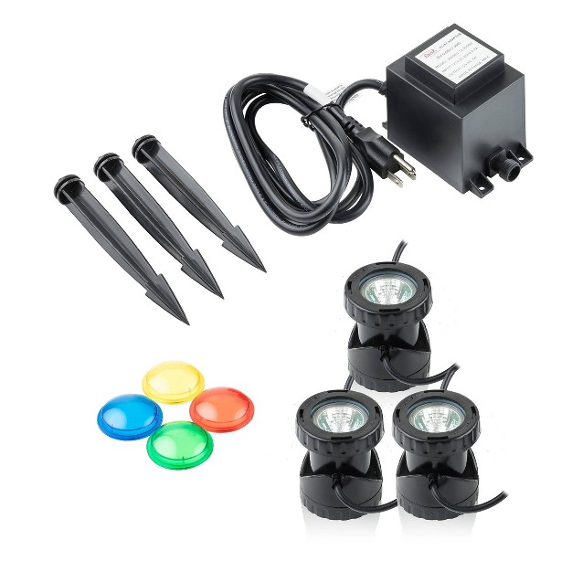 3pk Power Beam 20 Watt Halogen Submersible Light Kit Black Alpine Corporation