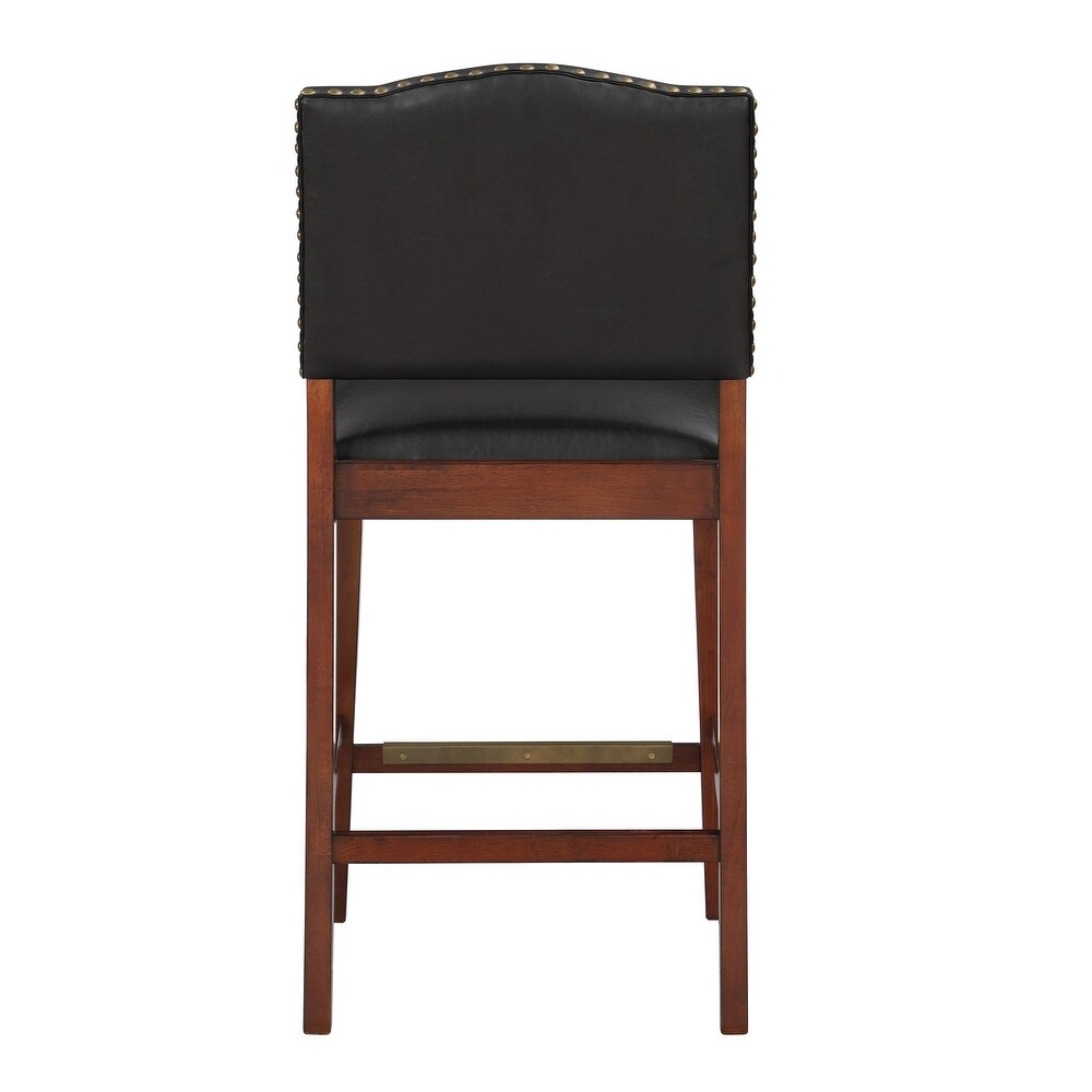 Deja Faux Leather Counter Stool with Nail Heads by Greyson Living