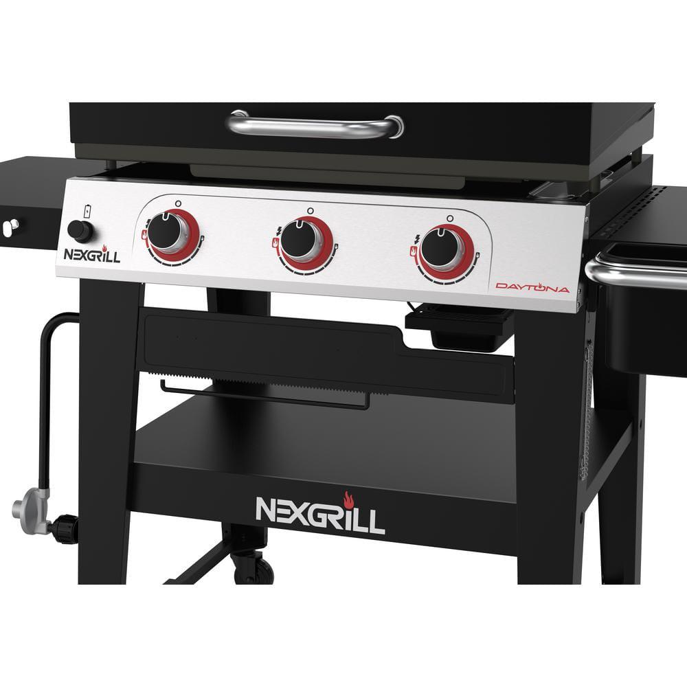 Nexgrill Daytona 3Burner 30 in Propane Gas Griddle in Black with Lid