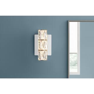 Home Decorators Collection Keighley Integrated LED Chrome and Crystal Indoor Wall Sconce Light Fixture C6360