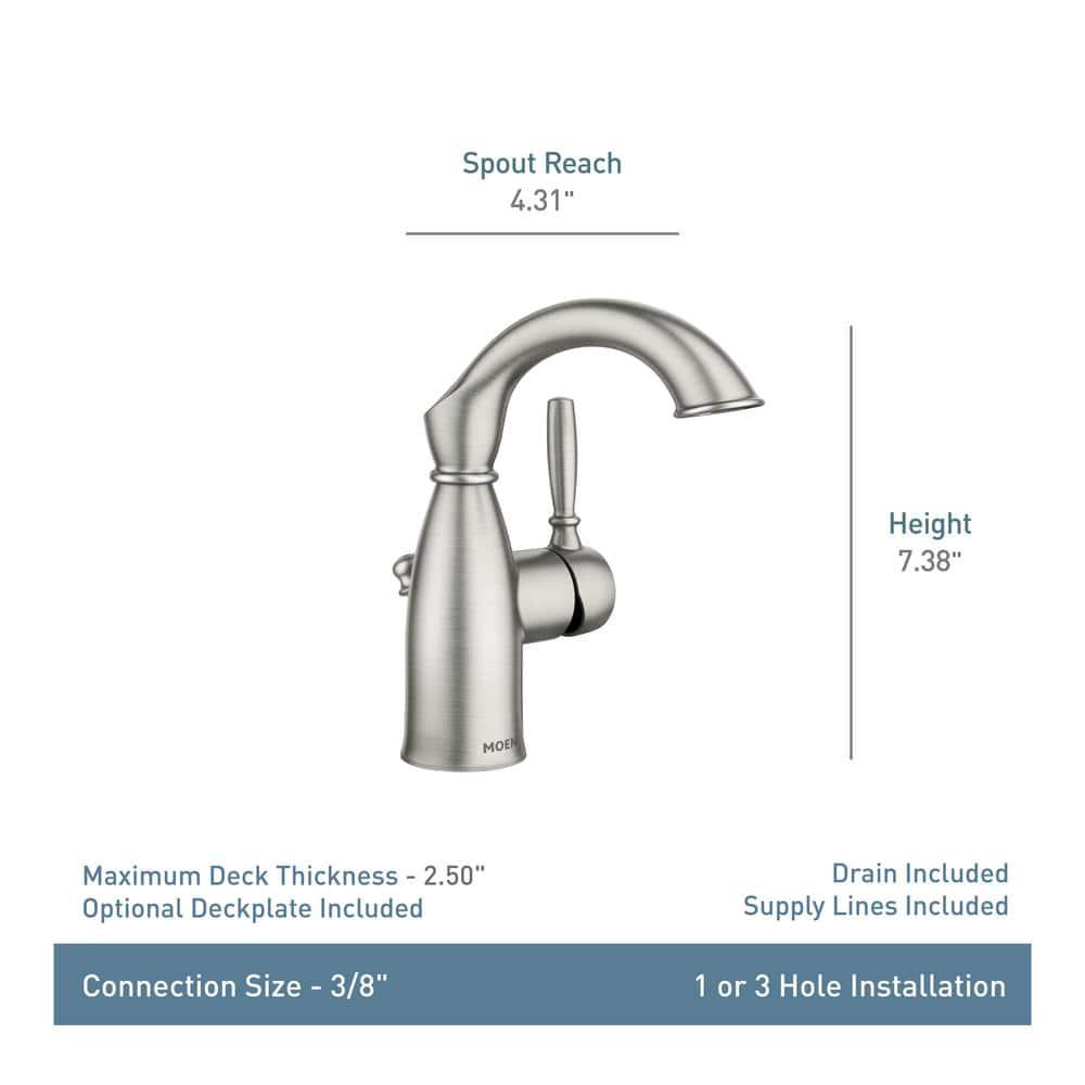 MOEN Sarona Single Hole SingleHandle Bathroom Faucet in Mediterranean Bronze