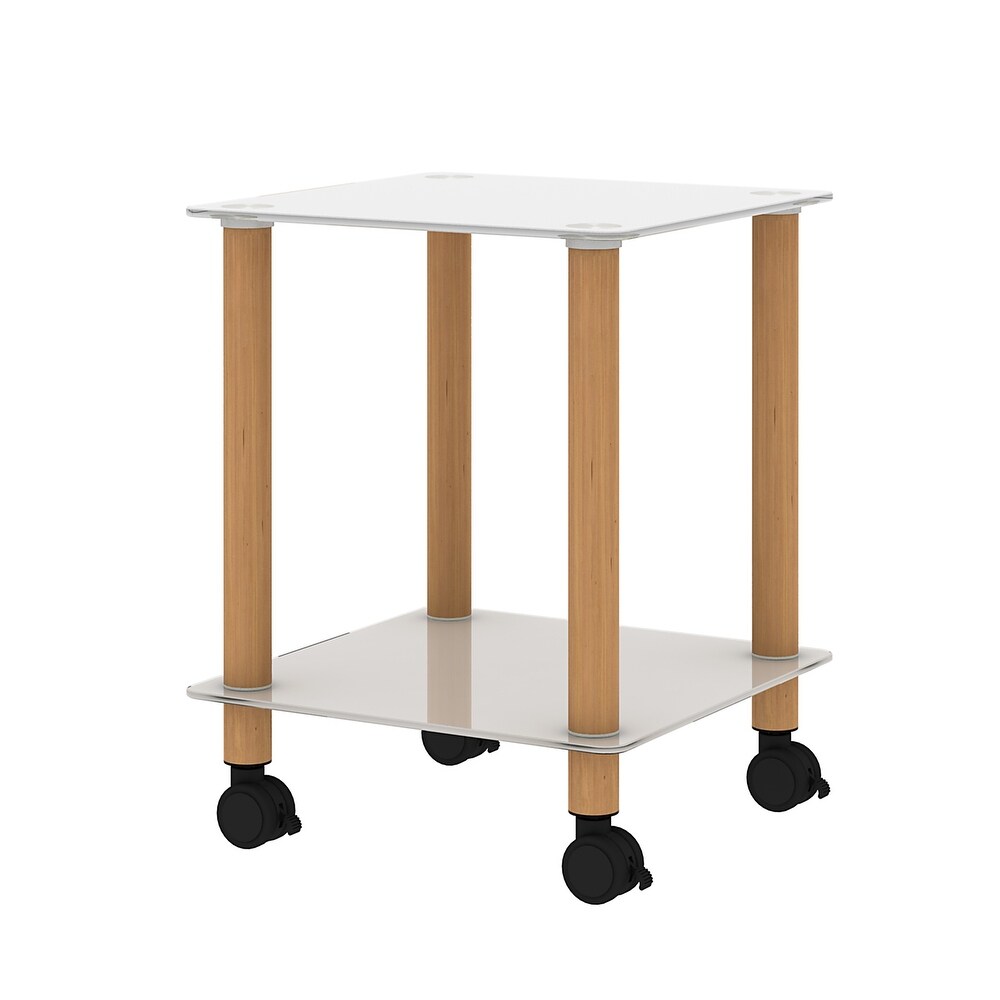 1 Piece Side Table 2 Tier Space End Table   15.75”*15.75”*19.37\