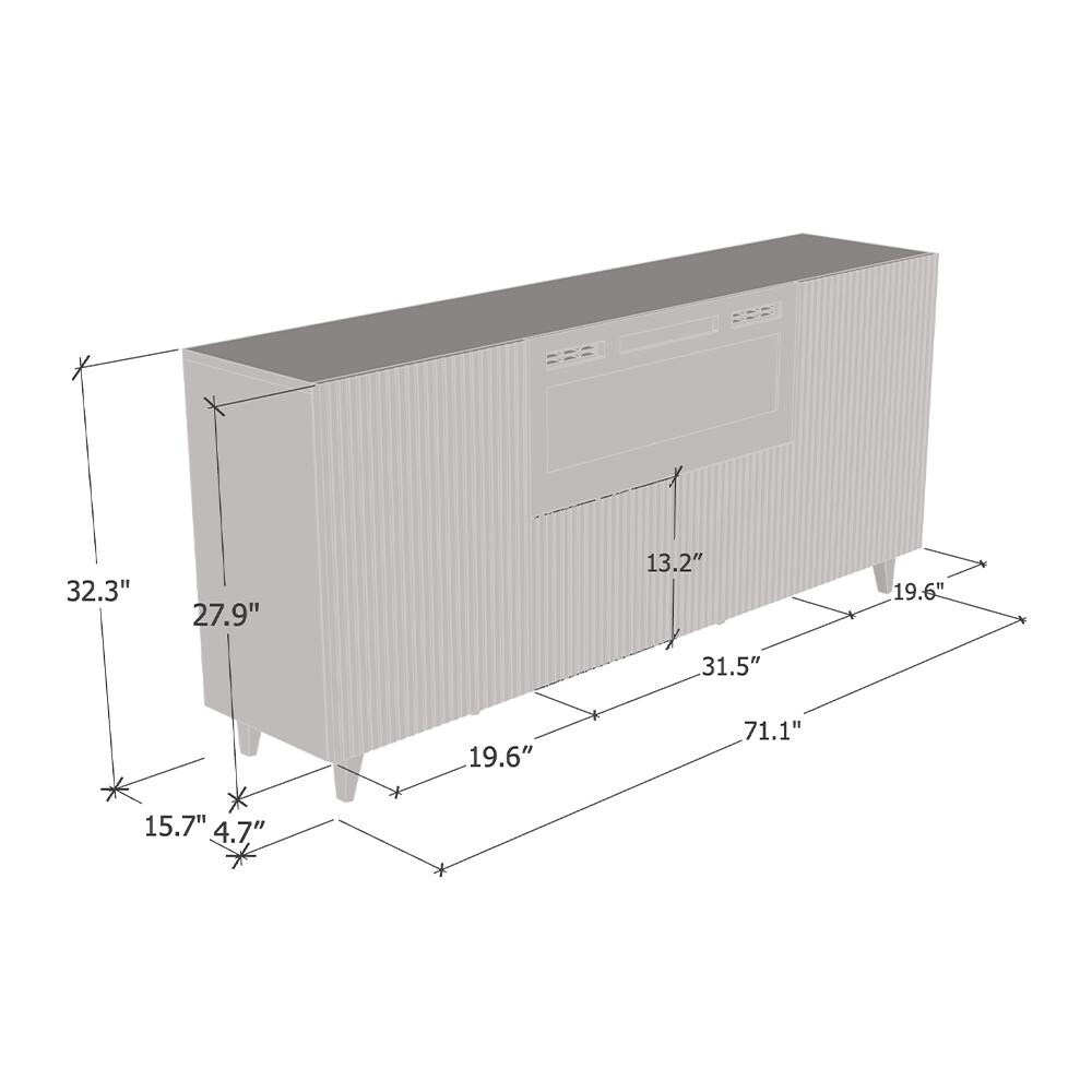 Pafos WH EF Electric Fireplace 71\