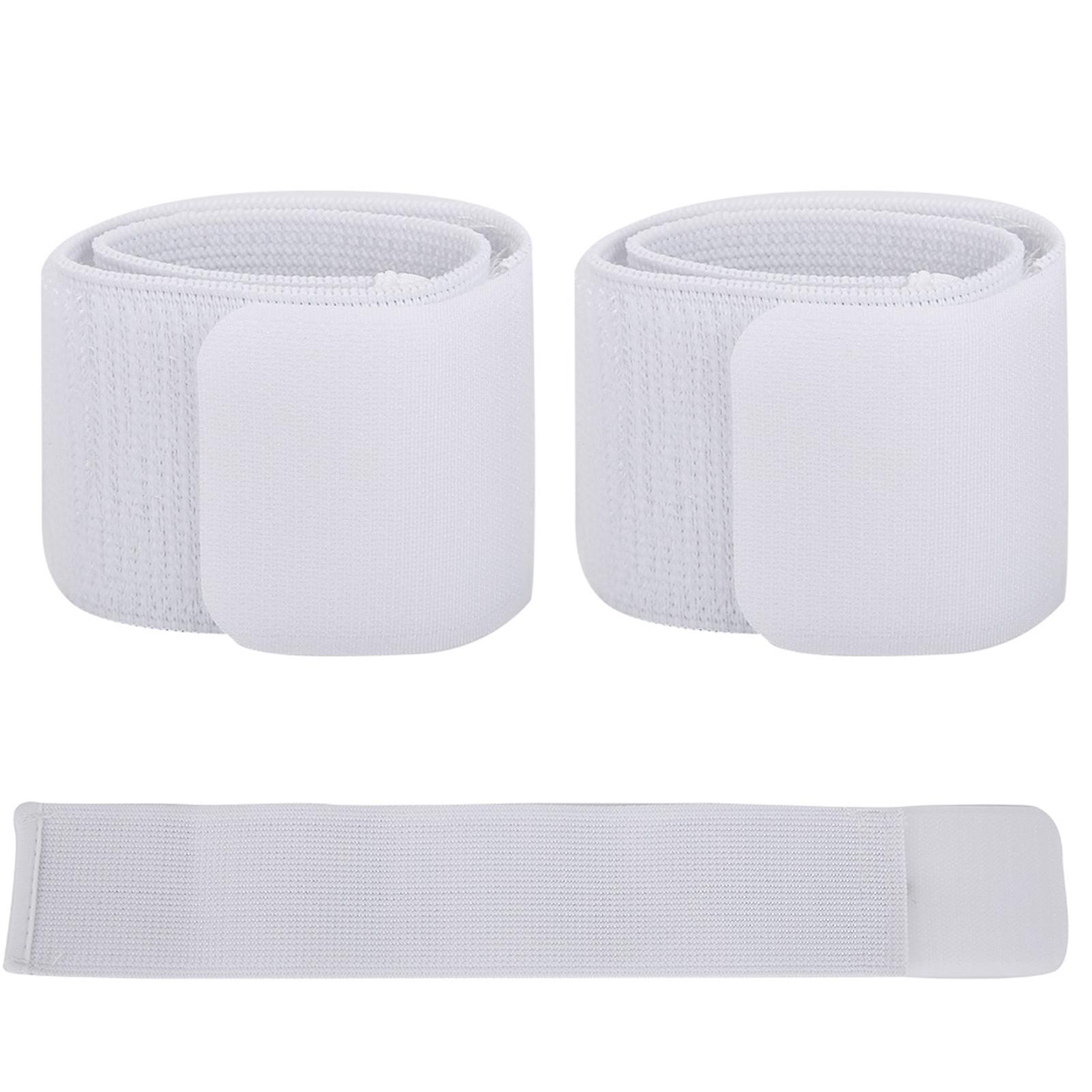 Soccer Shin Guard Fixed Bandage Tape Fastener Shinguard Adjustable Elastic Sports Strap(white)