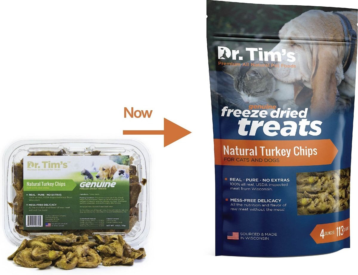 Dr. Tim's Natural Turkey Chips Genuine Freeze-Dried Dog and Cat Treats