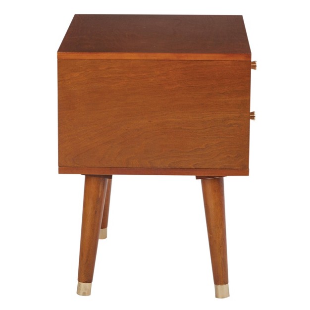 Cupertino 2 Drawer End Table Light Walnut Osp Home Furnishings