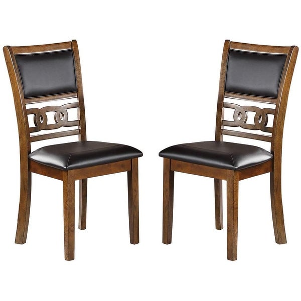 Dining Room Furniture Walnut Finish Set of 2 Side Chairs Cushion Seats