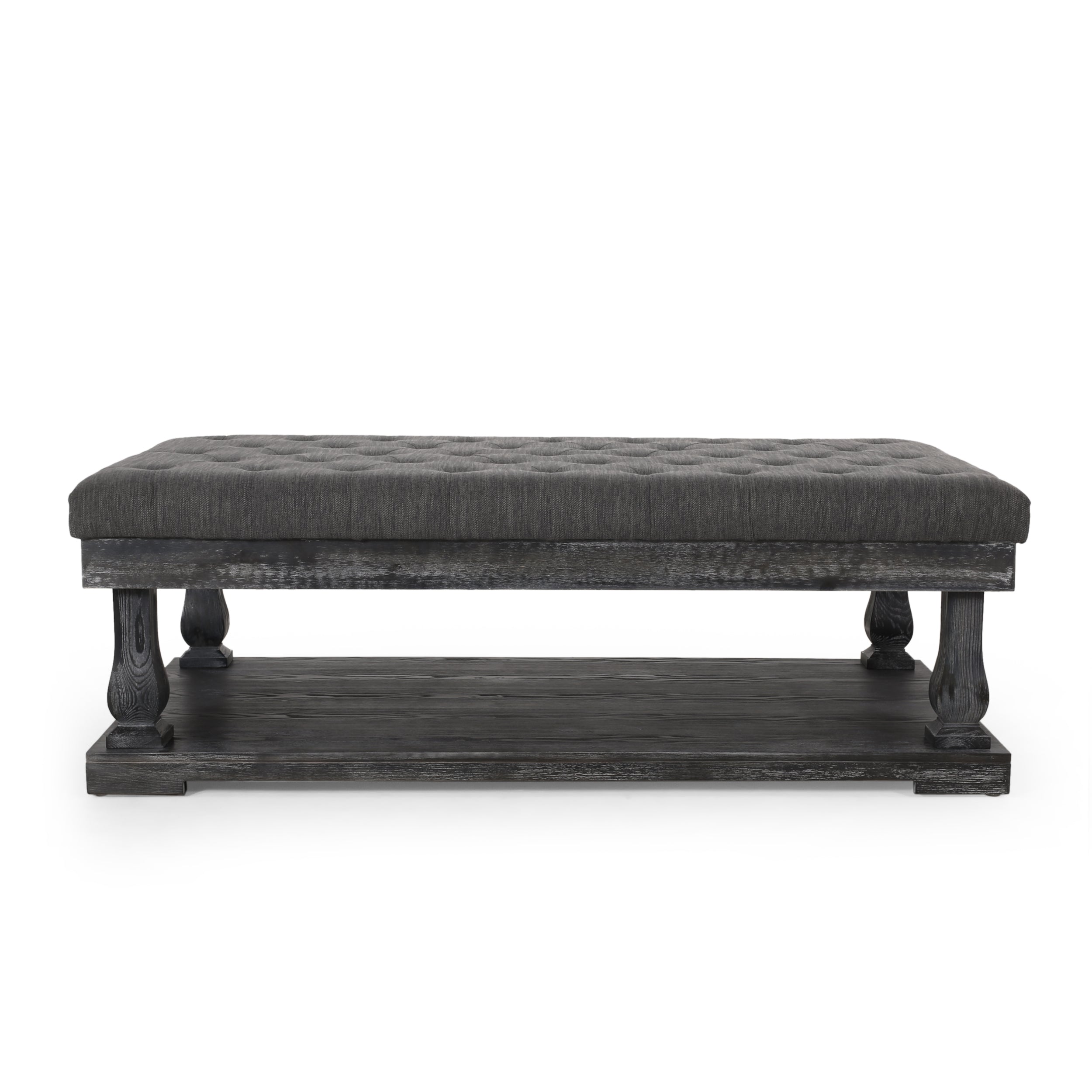 Leovanni Contemporary Fabric Rectangular Ottoman