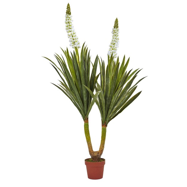 Nearly Natural 57-in Flowering Yucca Plant