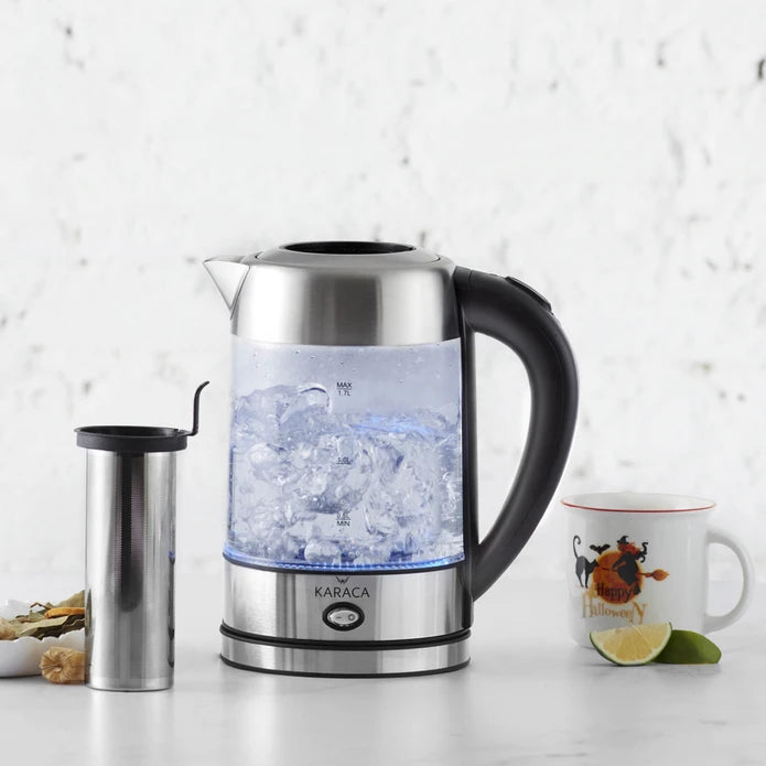 Karaca Glass Herbal Tea Maker With Led Lighting Inox 2202 153.01.06.1780/153.01.06.4887