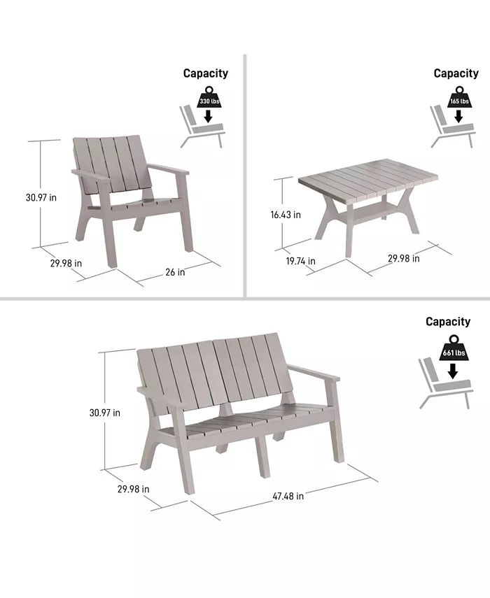 DUKAP Enzo 4 Piece Patio Sofa Seating Set