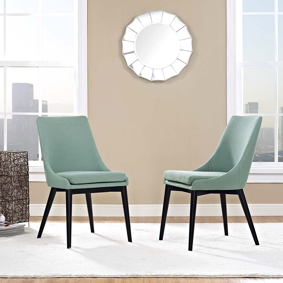 Set of 2 Dining Chair  Tapered Legs With Cushioned Polyester Seat   Midcentury   Dining Chairs   by Declusia  Houzz