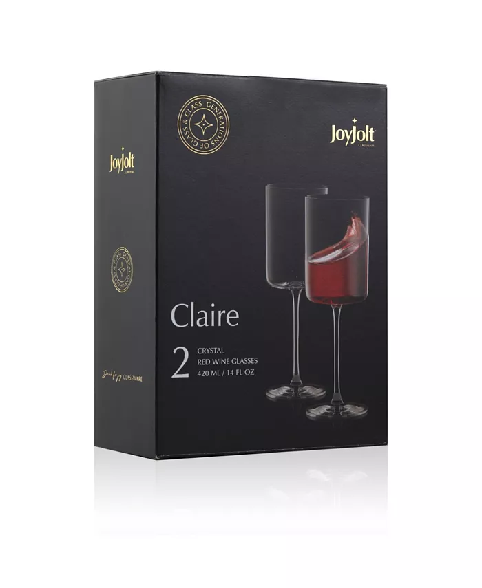 JoyJolt Claire Red Wine Glasses Set of 2