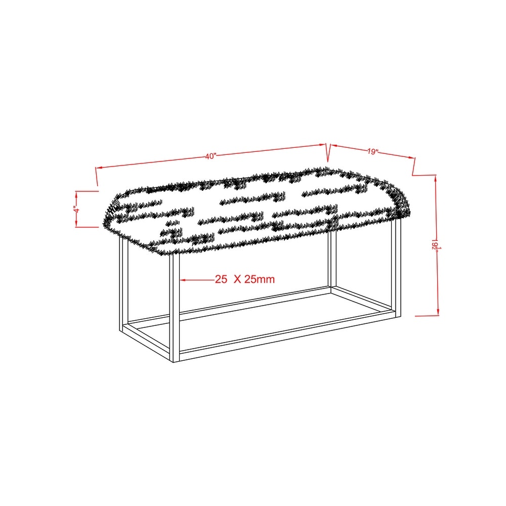 Tula Contemporary 40 inch Metal Entryway Bench by Furniture of America