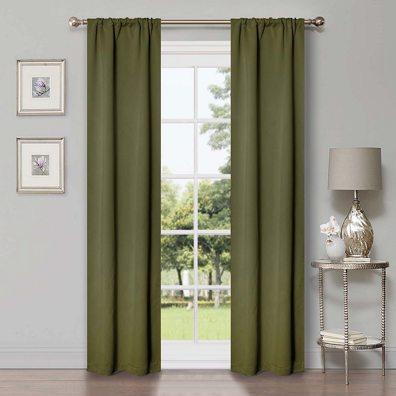 Superior Solid Insulated Thermal Blackout Rod Pocket Curtain Set