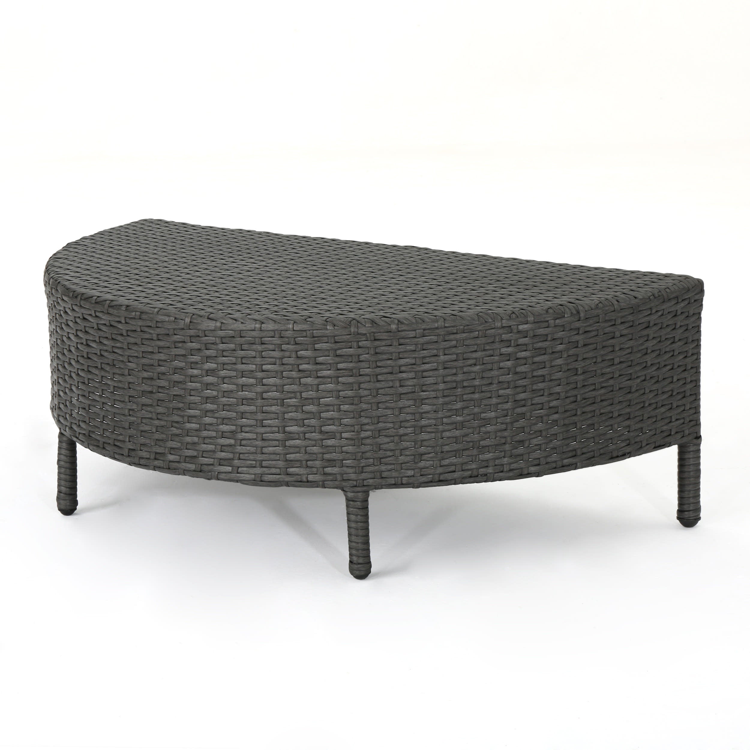 Harper Outdoor Wicker Half-Round Coffee Table