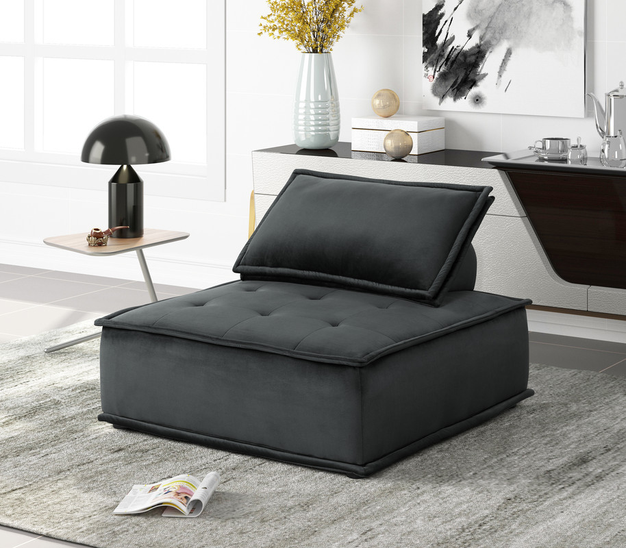 Anna Velvet 3 Piece Sectional Sofa Ottoman   Transitional   Sectional Sofas   by Lilola Home  Houzz