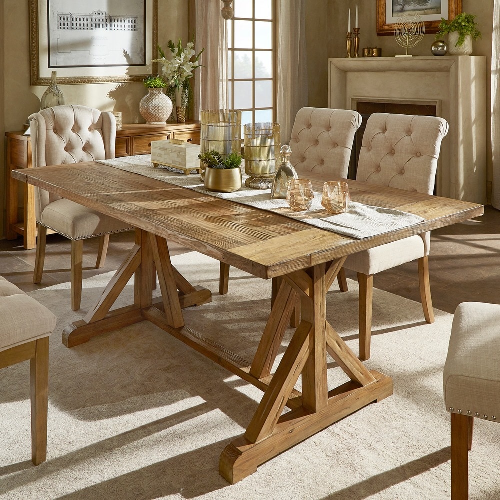 Benchwright Rustic Pine Trestle Accent Dining Table by iNSPIRE Q Artisan