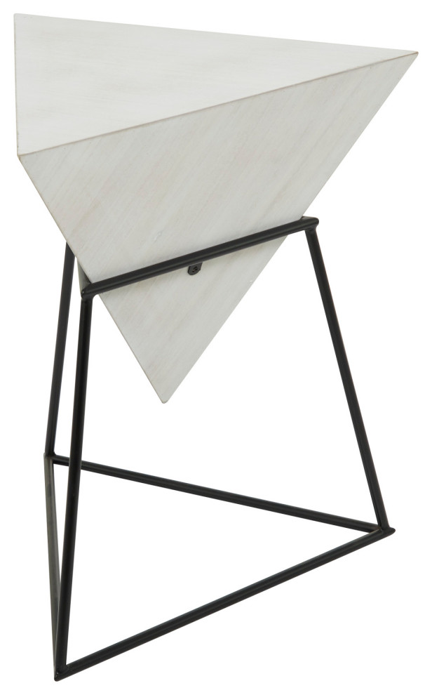 Black Metal and Wood Modern Accent Table 85238   Transitional   Side Tables And End Tables   by Brimfield  ampMay  Houzz