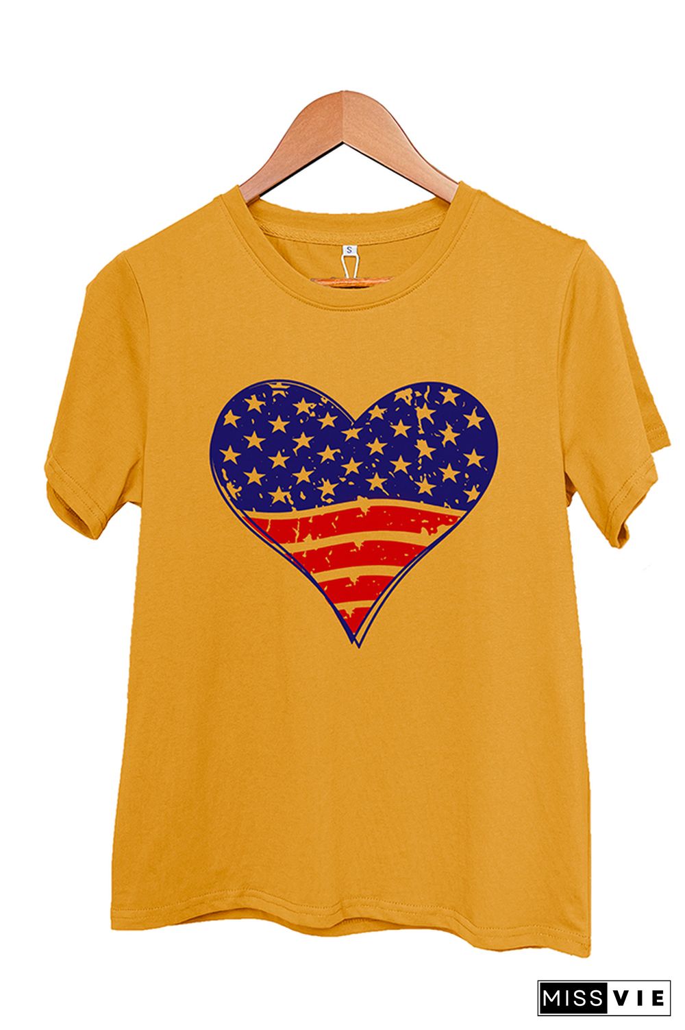 Patriotic Grunge Heart Graphic T-Shirt Wholesale