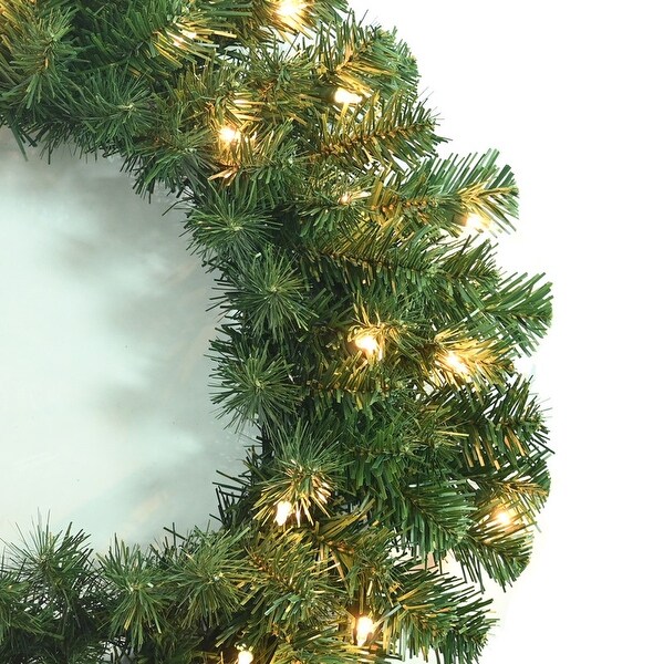 PreLit Holiday Christmas 4Piece Set with LED Lights，Christmas Garlands，Wreath and Set of 2 Entrance Trees