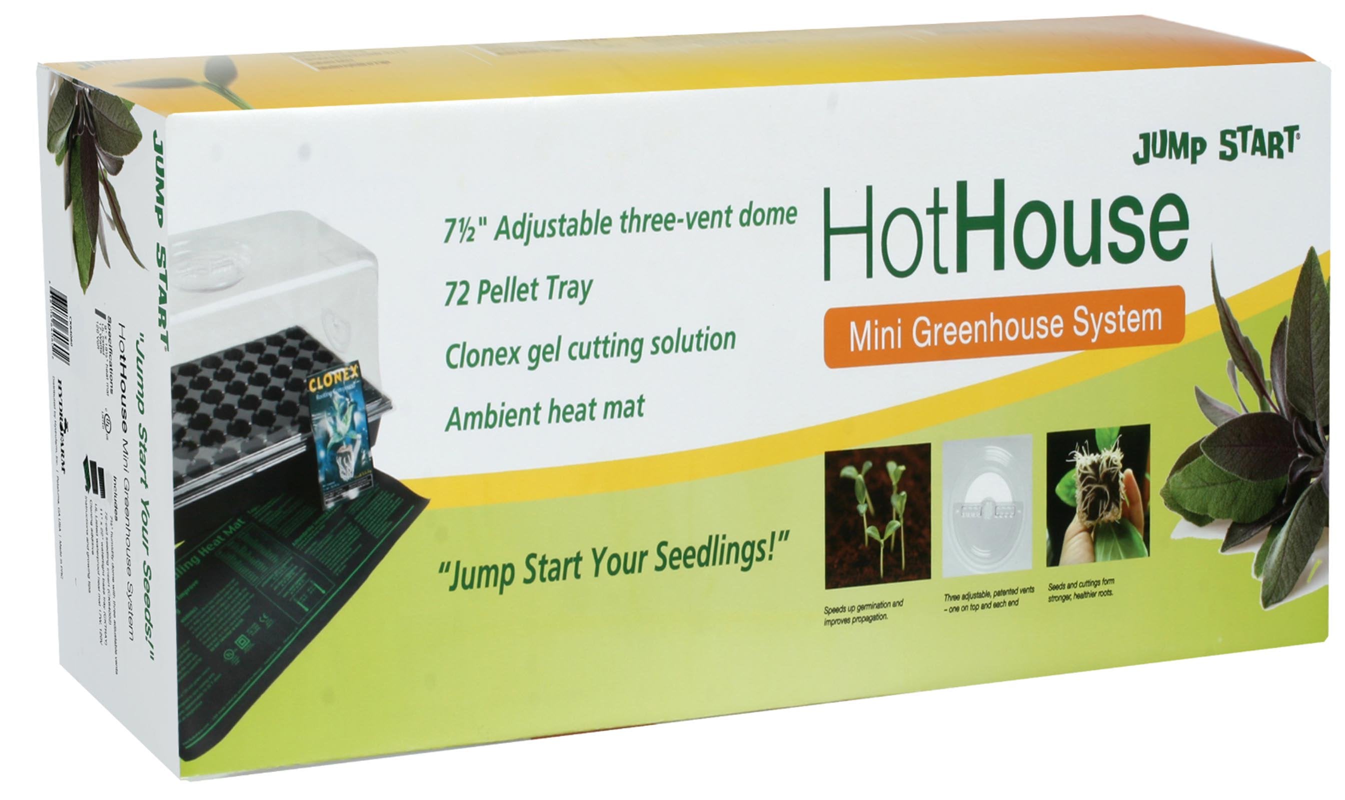 Jump Start CK64060 Germination Hot House with Heat Mat， Tray， Cell Insert and Dome