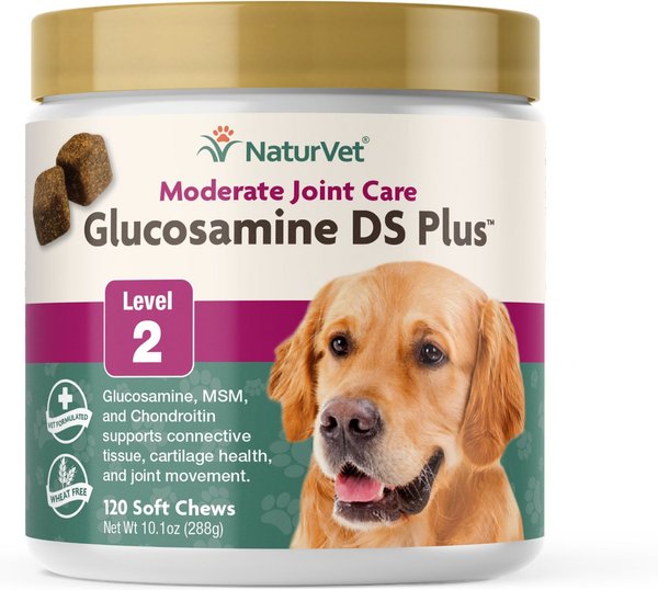 NaturVet Moderate Care Glucosamine DS Plus Soft Chews Joint Supplement for Cats and Dogs