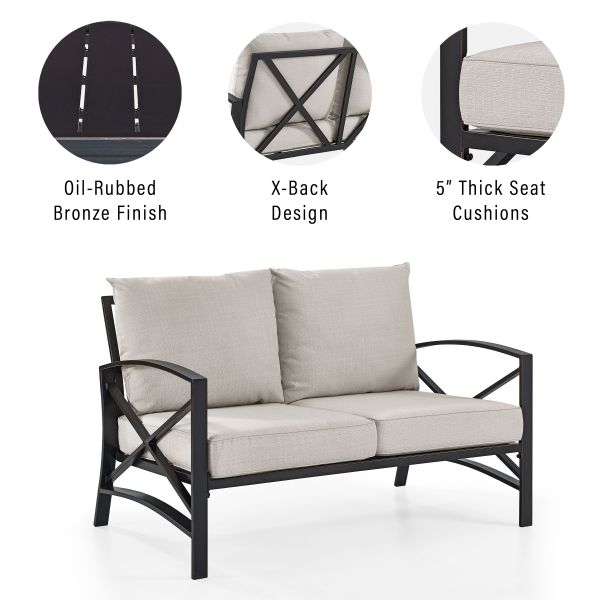 Kaplan Outdoor Metal Loveseat