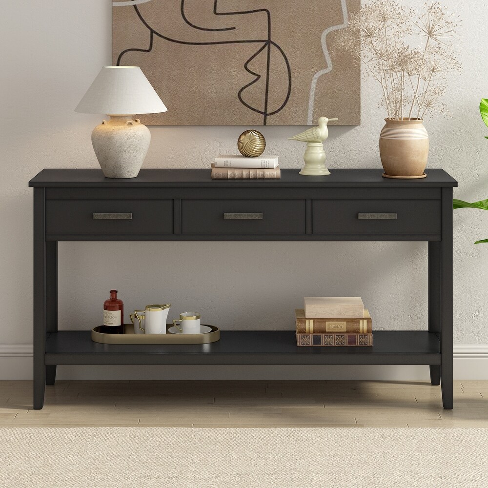 Modern Console Table  Sofa Table with 3 Drawer and 1 Shelf  Entrance Table