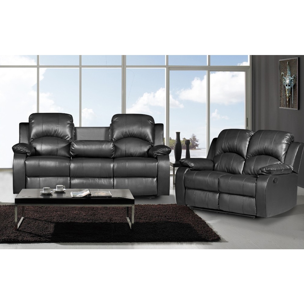 Nadia 2 piece Bonded Leather Recliner Sofa Loveseat Set