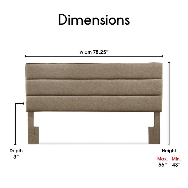 Serta Palisades Upholstered Headboard， King Size， Brown - - 21827970