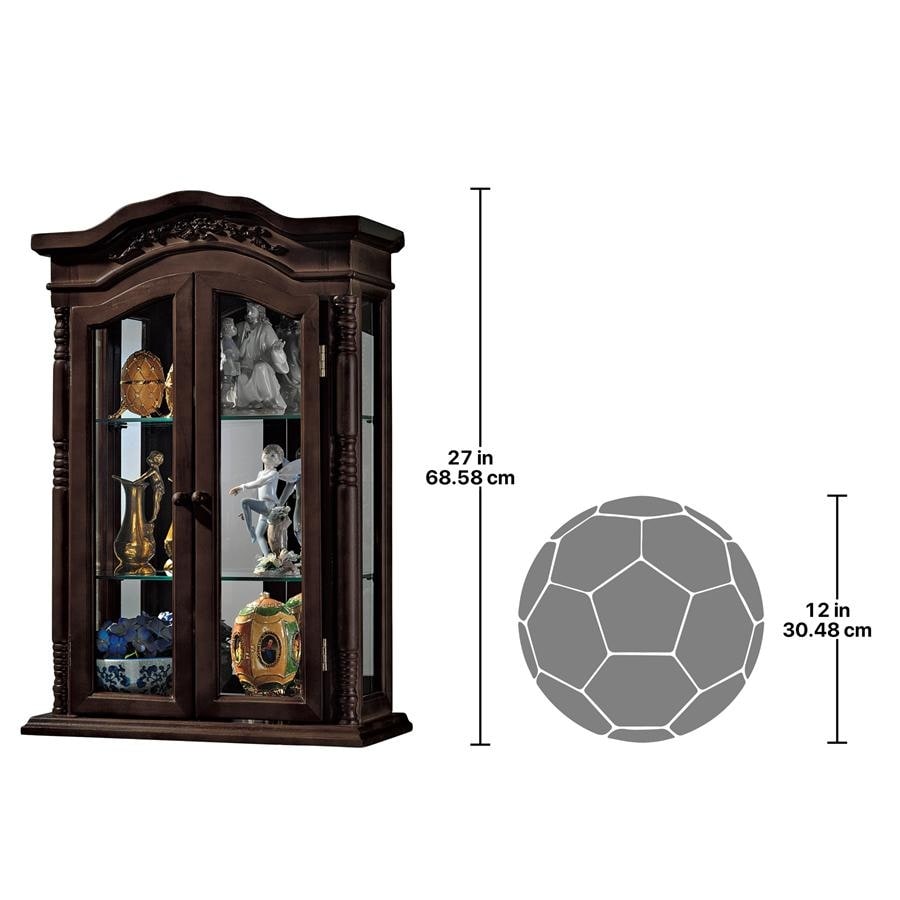 Design Toscano Beacon Hill Hardwood Wall Curio Cabinet   18 x 7 x 27