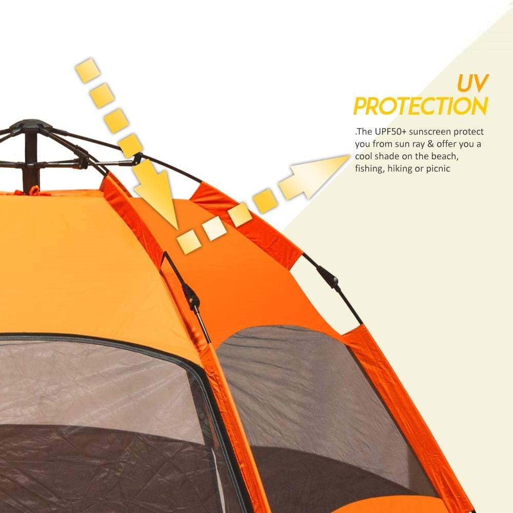 Glare Instant Pop Up Tent Family Camping Tent Portable Light Weight Tents Automatic Easy Setup Tent Waterproof Windproof Backpack Tents for Camping Hiking Outdoor Beach Tent