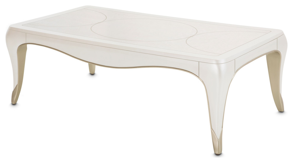 London Place Rectangular Cocktail Table   Creamy Pearl   Contemporary   Coffee Tables   by Michael Amini  Houzz