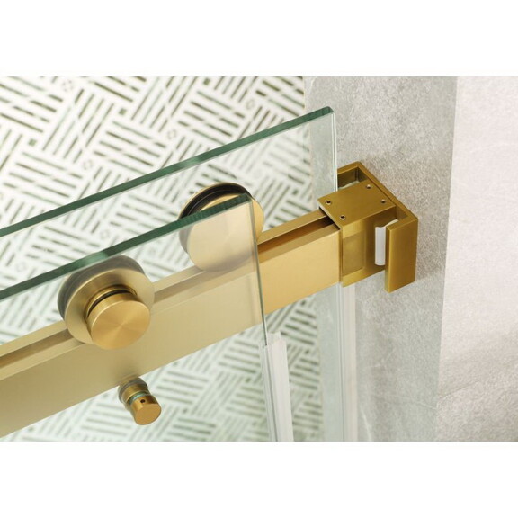 Frameless Double Sliding Shower Glass Door Gold 56...