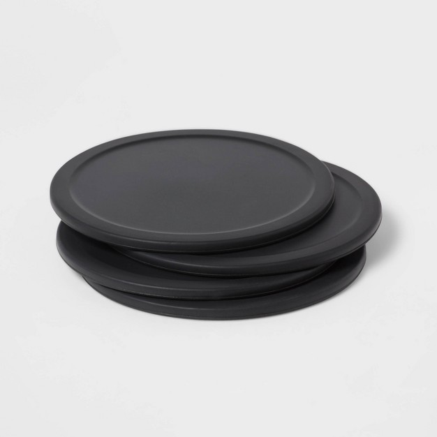 4pk Silicone Coasters Black