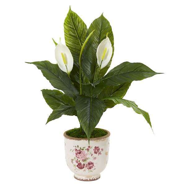 38 Spathifyllum Artificial Plant in Decorative Vase